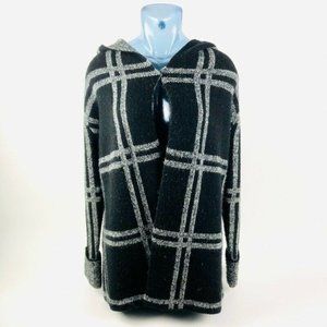 Lovestitch Womens Cardigan Sweater Black White